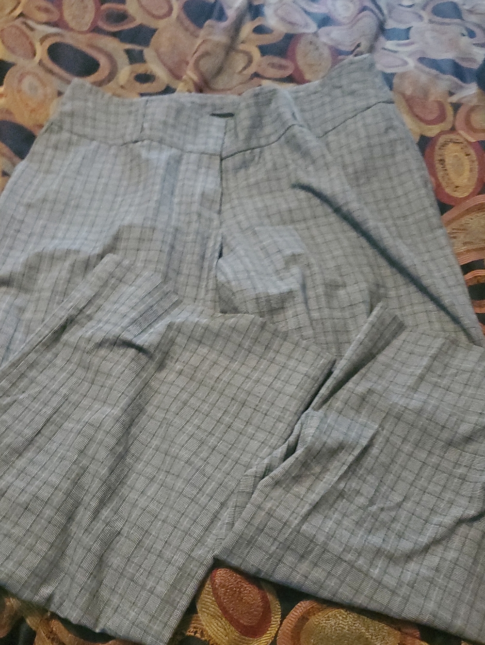 Ashley Stewart Gray Plaid Wide Leg Pants